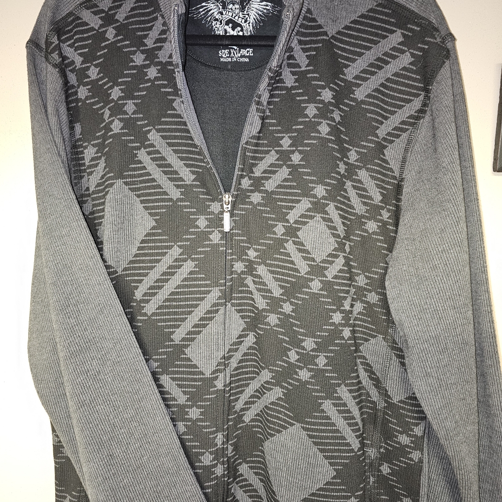 Men's Gray Zip-Up Sweater by